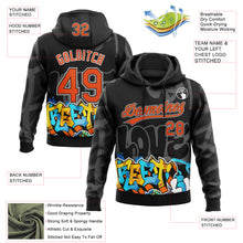 Load image into Gallery viewer, Custom Stitched Black Orange Gray-White 3D Graffiti Splash Street Art Sports Pullover Sweatshirt Hoodie
