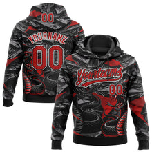 Загрузить изображение в средство просмотра галереи, Custom Stitched Black Red Gray-White 3D Pattern Design Animal Snake Sports Pullover Sweatshirt Hoodie
