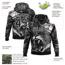 Load image into Gallery viewer, Custom Stitched Black Gray-White 3D Pattern Design Animal Tiger Sports Pullover Sweatshirt Hoodie

