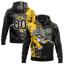 Загрузить изображение в средство просмотра галереи, Custom Stitched Black Yellow Gray-White 3D Pattern Design Animal Tiger Sports Pullover Sweatshirt Hoodie
