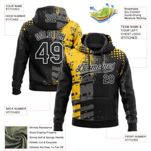Загрузить изображение в средство просмотра галереи, Custom Stitched Black Yellow Gray-White 3D Pattern Design Splash Sports Pullover Sweatshirt Hoodie

