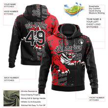 Load image into Gallery viewer, Custom Stitched Black Red Gray-White 3D Pattern Design Animal Tiger Sports Pullover Sweatshirt Hoodie
