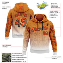 Загрузить изображение в средство просмотра галереи, Custom Orange White-Black 3D Pattern Design Ethnic Tribal Sportswear Pullover Sweatshirt Hoodie
