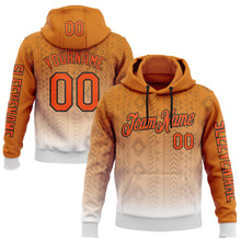 Загрузить изображение в средство просмотра галереи, Custom Orange White-Black 3D Pattern Design Ethnic Tribal Sportswear Pullover Sweatshirt Hoodie
