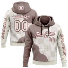 Laden Sie das Bild in den Galerie-Viewer, Custom Cream Burgundy 3D Pattern Design Ethnic Tribal Sportswear Pullover Sweatshirt Hoodie
