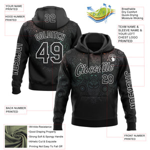 Custom Black White 3D Pattern Design Ethnic Tribal Sportswear Pullover Sweatshirt Hoodie