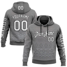 Загрузить изображение в средство просмотра галереи, Custom Gray White-Black 3D Pattern Design Ethnic Tribal Sportswear Pullover Sweatshirt Hoodie
