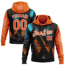 Загрузить изображение в средство просмотра галереи, Custom Black Orange-White 3D Pattern Design Ethnic Tribal Sportswear Pullover Sweatshirt Hoodie
