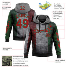 Загрузить изображение в средство просмотра галереи, Custom Gray Red-Kelly Green 3D Pattern Design Meixican Tribal Sportswear Pullover Sweatshirt Hoodie
