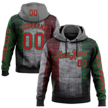 Загрузить изображение в средство просмотра галереи, Custom Gray Red-Kelly Green 3D Pattern Design Meixican Tribal Sportswear Pullover Sweatshirt Hoodie
