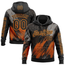 Загрузить изображение в средство просмотра галереи, Custom Black Bay Orange-Gray 3D Pattern Design Ethnic Tribal Sportswear Pullover Sweatshirt Hoodie
