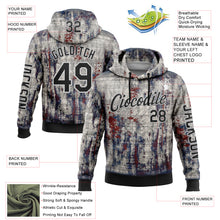 Laden Sie das Bild in den Galerie-Viewer, Custom Gray Black-White 3D Pattern Design Ethnic Tribal Sportswear Pullover Sweatshirt Hoodie
