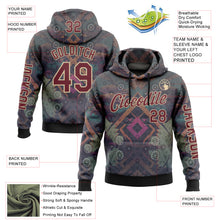 Загрузить изображение в средство просмотра галереи, Custom Gray Burgundy-City Cream 3D Pattern Design Ethnic Tribal Sportswear Pullover Sweatshirt Hoodie
