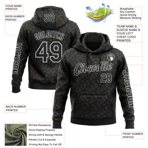 Custom Black White 3D Pattern Design Ethnic Tribal Sportswear Pullover Sweatshirt Hoodie
