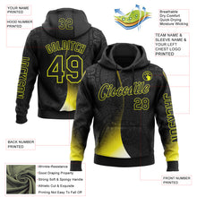 Load image into Gallery viewer, Custom Black Neon Yellow 3D Pattern Design Ethnic Tribal Sportswear Pullover Sweatshirt Hoodie
