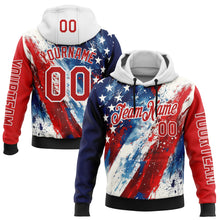 Загрузить изображение в средство просмотра галереи, Custom Red Blue Black-White 3D American Flag Sports Pullover Sweatshirt Hoodie
