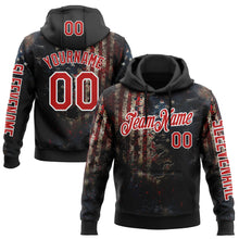 Загрузить изображение в средство просмотра галереи, Custom Black Red-White 3D American Flag Sports Pullover Sweatshirt Hoodie
