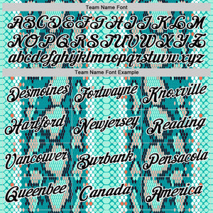 Custom Stitched Aqua Black-White 3D Pattern Design Snake Skin Print Sportswear Pullover Sweatshirt Hoodie