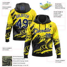 Load image into Gallery viewer, Custom Stitched Yellow Navy Black-White 3D Pattern Design Snake Skin Print Sportswear Pullover Sweatshirt Hoodie
