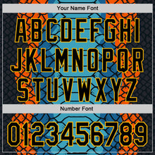 Загрузить изображение в средство просмотра галереи, Custom Stitched Blue Black Orange-Yellow 3D Pattern Design Snake Skin Print Sportswear Pullover Sweatshirt Hoodie
