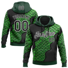 Charger l&#39;image dans la galerie, Custom Stitched Green Black-White 3D Pattern Design Snake Skin Print Sportswear Pullover Sweatshirt Hoodie
