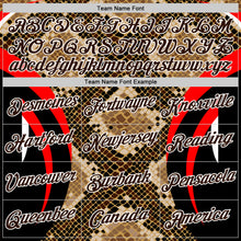 Charger l&#39;image dans la galerie, Custom Stitched Old Gold Brown Black Red-White 3D Pattern Design Snake Skin Print Sportswear Pullover Sweatshirt Hoodie
