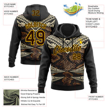 Загрузить изображение в средство просмотра галереи, Custom Stitched Black Brown Cream-Yellow 3D Pattern Design Snake Skin Print Sportswear Pullover Sweatshirt Hoodie
