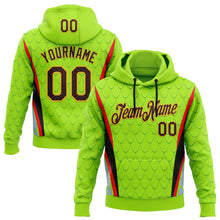 Загрузить изображение в средство просмотра галереи, Custom Stitched Neon Green Brown Red Black-Yellow 3D Pattern Design Snake Skin Print Sportswear Pullover Sweatshirt Hoodie
