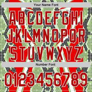 Custom Stitched Green Red Black-White 3D Pattern Design Snake Skin Print Sportswear Pullover Sweatshirt Hoodie