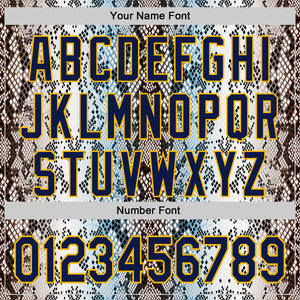 Custom Stitched White Navy Black Blue-Gold 3D Pattern Design Snake Skin Print Sportswear Pullover Sweatshirt Hoodie