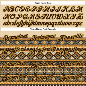Custom Cream Brown-Old Gold 3D Pattern Design Western Cowboy Tribal Ethnic Sports Pullover Sweatshirt Hoodie