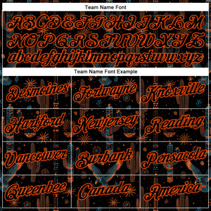 Custom Black Orange 3D Pattern Design Western Cowboy Tribal Ethnic Sports Pullover Sweatshirt Hoodie