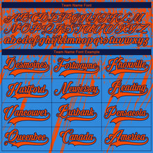 Загрузить изображение в средство просмотра галереи, Custom Powder Blue Orange Navy-White 3D Splash Hockey Lace Neck Jersey

