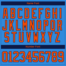Загрузить изображение в средство просмотра галереи, Custom Powder Blue Orange Navy-White 3D Splash Hockey Lace Neck Jersey
