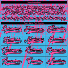 Load image into Gallery viewer, Custom Sky Blue Pink Black-White 3D Splash Hockey Lace Neck Jersey
