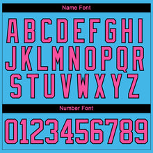 Load image into Gallery viewer, Custom Sky Blue Pink Black-White 3D Splash Hockey Lace Neck Jersey
