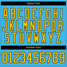 Charger l&#39;image dans la galerie, Custom Sky Blue Yellow Black-White 3D Splash Hockey Lace Neck Jersey
