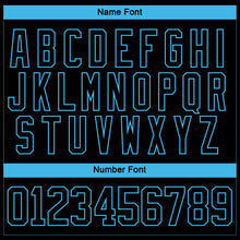 Load image into Gallery viewer, Custom Black Sky Blue-White 3D Splash Hockey Lace Neck Jersey
