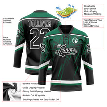 Charger l&#39;image dans la galerie, Custom Black Kelly Green-White 3D Splash Hockey Lace Neck Jersey
