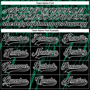 Custom Black Kelly Green-White 3D Splash Hockey Lace Neck Jersey