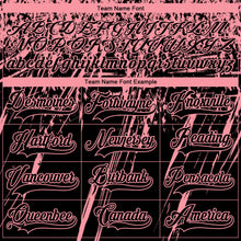 Laden Sie das Bild in den Galerie-Viewer, Custom Black Medium Pink-White 3D Splash Hockey Lace Neck Jersey
