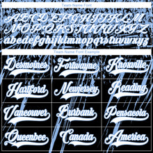 Laden Sie das Bild in den Galerie-Viewer, Custom Black White-Light Blue 3D Splash Hockey Lace Neck Jersey
