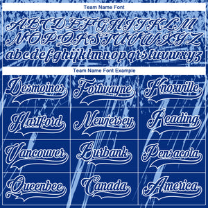 Custom Royal Light Blue-White 3D Splash Hockey Lace Neck Jersey