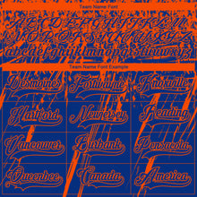 Load image into Gallery viewer, Custom Royal Orange-White 3D Splash Hockey Lace Neck Jersey
