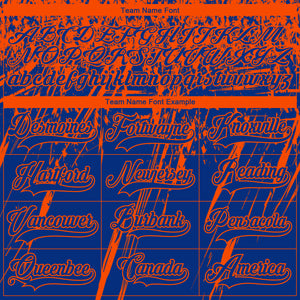 Custom Royal Orange-White 3D Splash Hockey Lace Neck Jersey