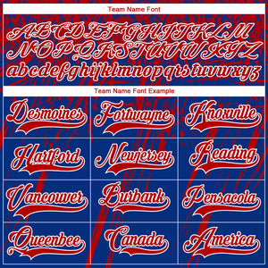 Custom Royal Red-White 3D Splash Hockey Lace Neck Jersey