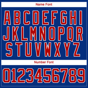 Custom Royal Red-White 3D Splash Hockey Lace Neck Jersey