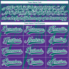 Laden Sie das Bild in den Galerie-Viewer, Custom Purple Teal-White 3D Splash Hockey Lace Neck Jersey
