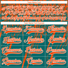 Загрузить изображение в средство просмотра галереи, Custom Teal Orange-White 3D Splash Hockey Lace Neck Jersey
