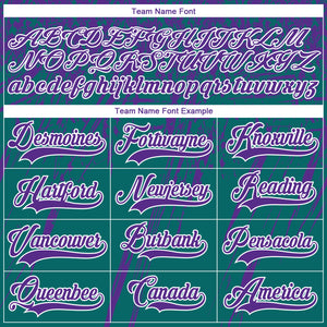Custom Teal Purple-White 3D Splash Hockey Lace Neck Jersey